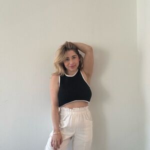 Sold! Black and White Sleeveless Top